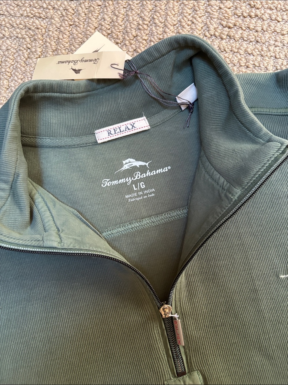 Tommy Bahama sage Green Quarter-Zip Pullover
